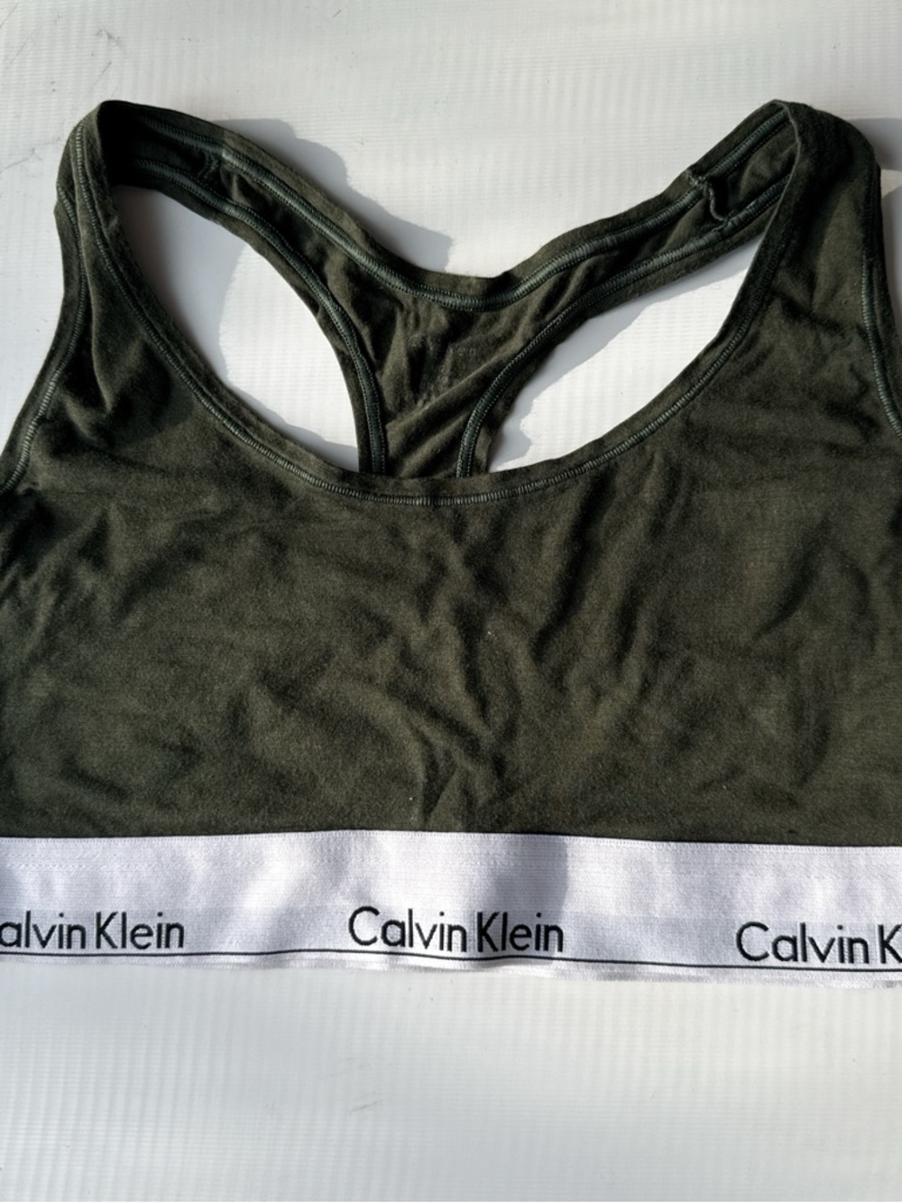 Calvin Klein Olive Green Racerback Bralette
